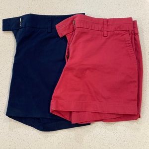 Lot of 2 Shorts, Size 2, Red & Blue, Nautica & British Khaki